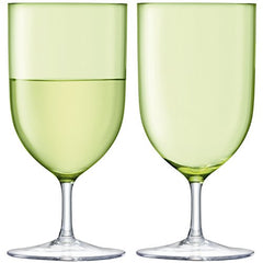 LSA International Pale Lime Hint Wine/Water Glasses, Set of 2