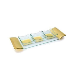 Classic Touch Gold Tray & 3 Bowls Relish Dish Set