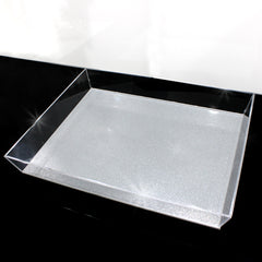 Waterdale Trapezoid Silver/Clear Glitter 11x14 Lucite Tray