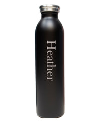 Personalized Stainless Steel Water Bottle Black