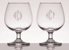 Personalized 12oz Brandy Glasses, Set of 2