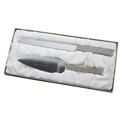 Personalized Sparkling Silver Cake Knife & Server Set