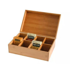 Personalized Lipper Bamboo 8-Compartment Tea Box