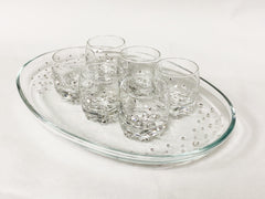 Classic Touch Swarovski Crystals Tray & 6 Liquor Glasses
