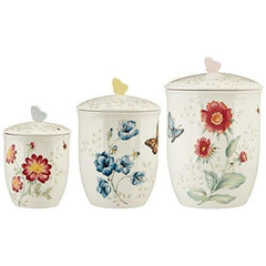 Lenox Butterfly Meadow Canisters Set Of 3 Assorted - Misc