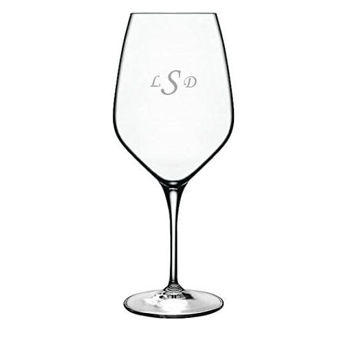 Monogrammed Set of Four Wine Glasses
