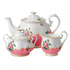 Royal Albert New Country Roses Cheeky Pink 3Pc Tea Set - Misc