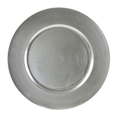 10 Strawberry Street Lacquer Round Charger Silver, 13"