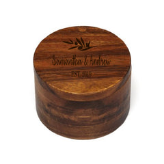 Personalized Lipper Acacia Swivel Cover Salt Box