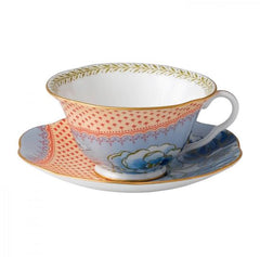 Wedgwood Harlequin Butterfly Bloom Blue Peony Teacup & Saucer Set