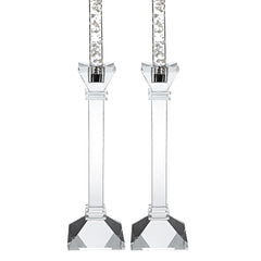 Badash 10" Charleston Crystal Candle Holders, Set of 2