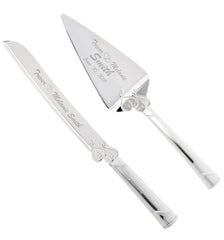 Personalized Lenox True Love Silver Wedding Cake Knife & Server Set