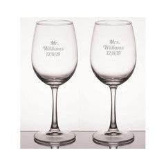 Personalized 12.5oz Wine Glasses, Set of 2