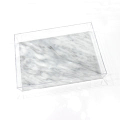 Waterdale Trapezoid Marble/Clear Glitter 11x14 Lucite Tray