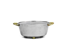Classic Touch 6x5x2 Gold Handle Nickel Dip Bowl