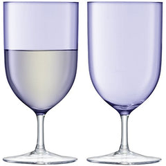 LSA International Pale Violet Hint Wine/Water Glasses, Set of 2