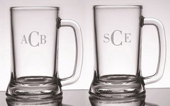Personalized 16oz Beer Mugs, Set of 2
