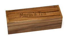 Personalized Lipper Acacia 4-Section Tea Box