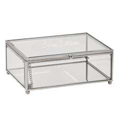 Personalized Mini Clear Glass Trinket Box