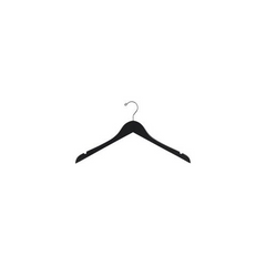 Personalized 17" Black Wood Dress Hanger