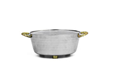 Classic Touch 6x5x2 Small Gold Handle Nickel Dip Bowl