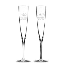 Personalized Waterford Elegance Trumpet Toasting Flutes Set of 2