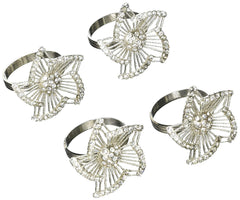 Classic Touch Star Nickel Napkin Rings, Set of 4