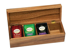 Personalized Lipper Acacia 4-Section Tea Box