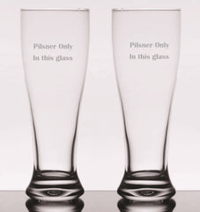 Personalized 16oz Pilsner Glasses, Set of 2
