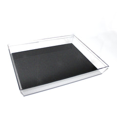 Waterdale Trapezoid Black/Clear Glitter 11x14 Lucite Tray