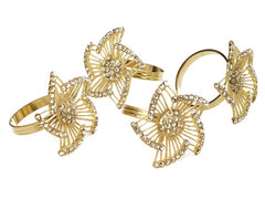 Classic Touch Star Gold Napkin Rings, Set of 4