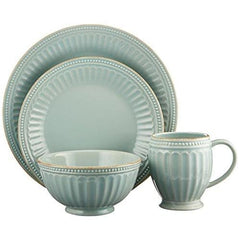 Lenox French Perle Groove Ice Blue 4Pc Dinnerware Set - Misc