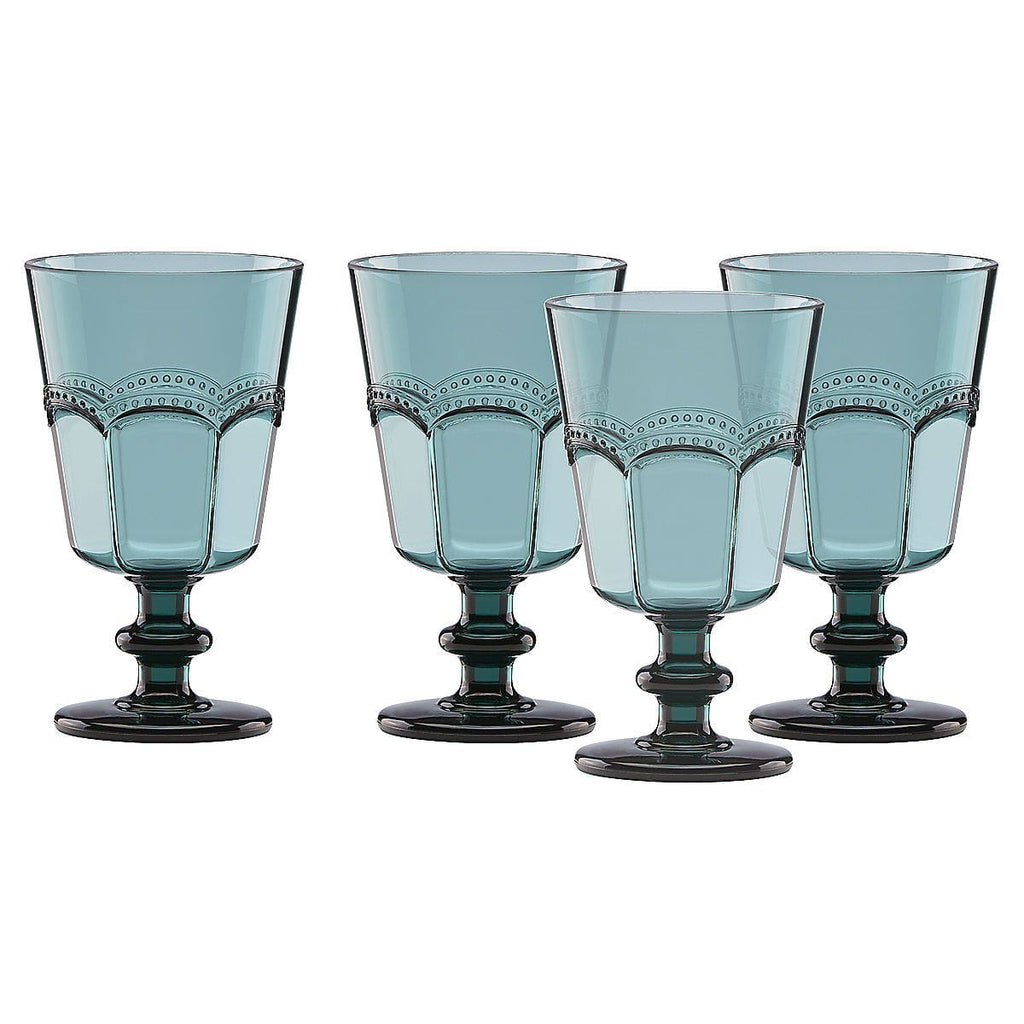 Giftware Gallery - Lenox French Perle Melamine Aqua Acrylic Wine Glasses Set  Of 4 - Giftware Gallery