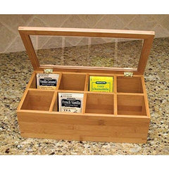 Lipper Bamboo 8-Compartment Tea Box W/lid - Misc