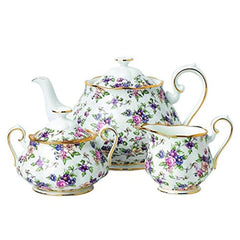 Royal Albert 100 Years 1940 3Pc Teapot Sugar & Creamer Set - Misc