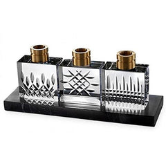 Waterford Lismore Evolution Marble Base Candlestick Holders Set Of 3 - Misc