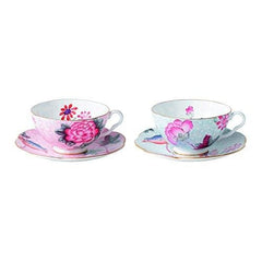 Wedgwood Cuckoo Tea Story Teacup And Saucer Pink/blue Set Of 2 - Misc